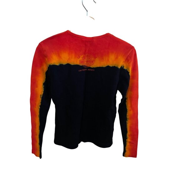 Harley Davidson Tie-Dye Long Sleeve Shirt Las Vegas Nevada Women's Size M Y2K - Picture 5 of 5